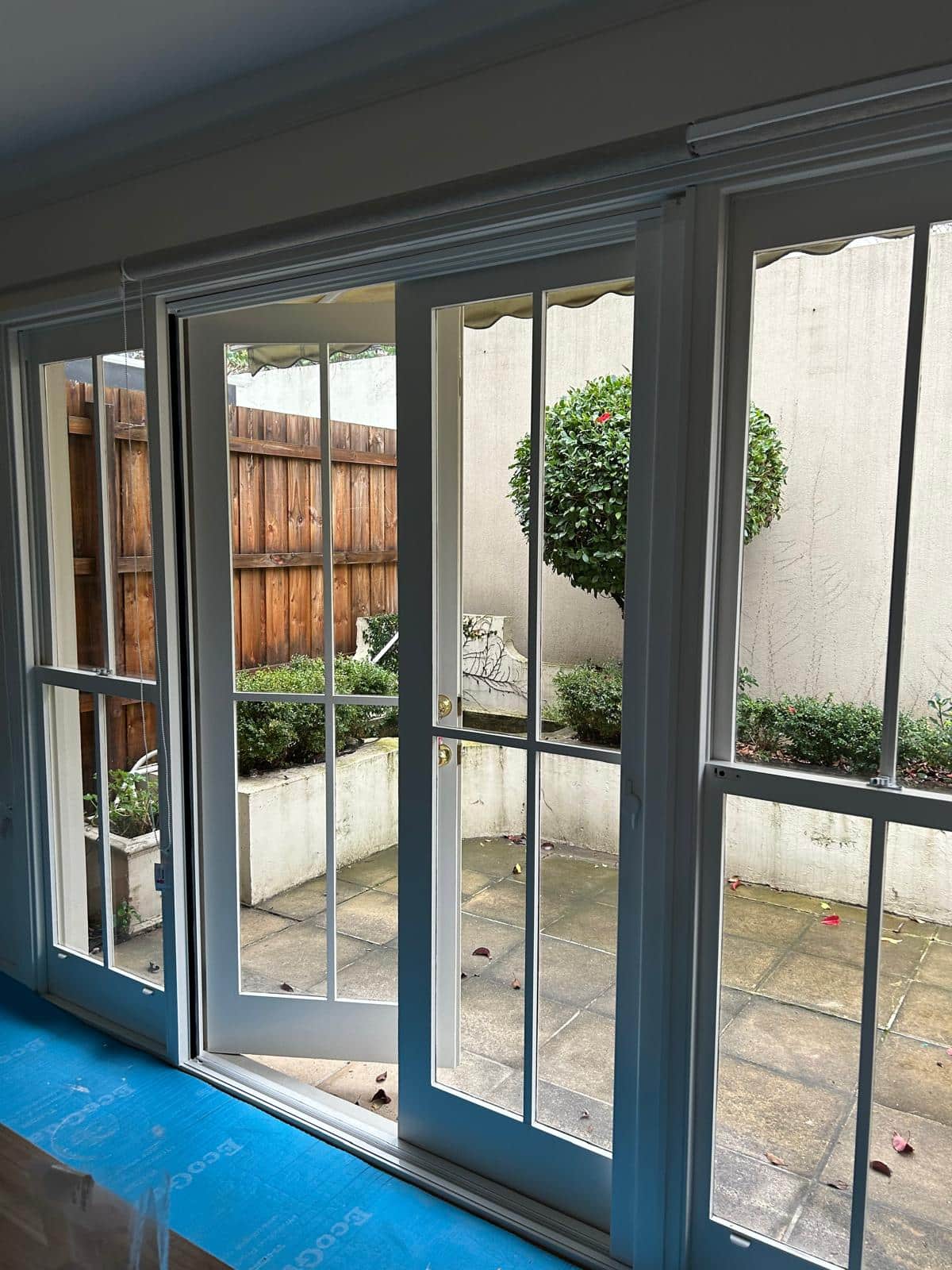 RetractAscreen Premium on French Doors (Rolled Away)